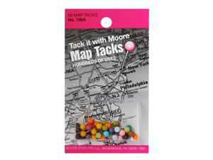 Moore Map Tacks assorted card of 50 Moore Map Tacks assorted card of 50