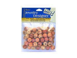 Darice Big Value Printed Wooden Beads 12 mm barrel pack of 60 Darice Big Value Printed Wooden Beads 12 mm barrel pack of 60