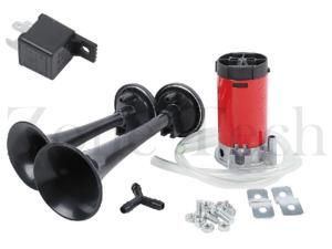 Zone Tech Black Dual Trumpet Kit Air Horn Zone Tech Black Dual Trumpet Kit Air Horn