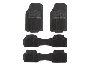 Zone Tech 4 Piece Black Universal Fit Trim able Premium Quality Full Rubber-All Weather Heavy Duty Vehicle Floor Mats Zone Tech 4 Piece Black Universal Fit Trim able Premium Quality Full Rubber-All Weather Heavy Duty Vehicle Floor Mats