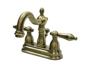 Kingston Brass KB1603AL Heritage 4-Inch Centerset Lavatory Faucet with Metal Lever Handle, Vintage Brass Kingston Brass KB1603AL Heritage 4-Inch Centerset Lavatory Faucet with Metal Lever Handle, Vintage Brass