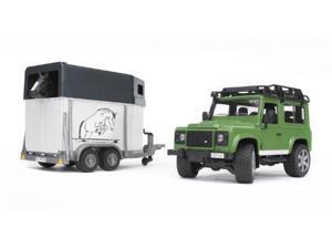 Bruder Toys Land Rover Defender Station Wagon With Horse Trailer And 1 Horse Bruder Toys Land Rover Defender Station Wagon With Horse Trailer And 1 Horse