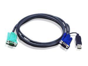 Aten 2L5202UB ATEN USB KVM Cable - SPHD15 to VGA & USB A 2L5202U, 6 Feet Aten 2L5202UB ATEN USB KVM Cable - SPHD15 to VGA & USB A 2L5202U, 6 Feet