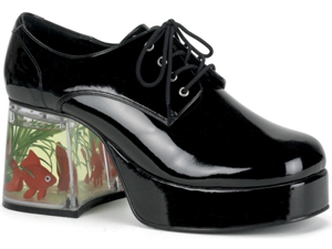 Mens Black Disco Pimp Costume Fish Shoes Mens Black Disco Pimp Costume Fish Shoes