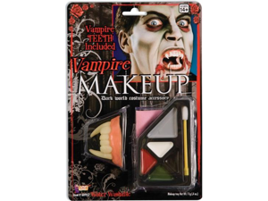 Vampire Dracula Goth Costume Makeup Kit + Fangs Teeth Vampire Dracula Goth Costume Makeup Kit + Fangs Teeth