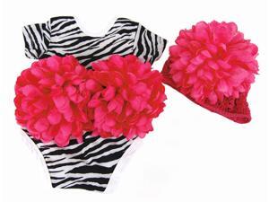 Infant Zebra Stripe Bodysuit Hot Pink Flower Outfit with Hat Infant Zebra Stripe Bodysuit Hot Pink Flower Outfit with Hat