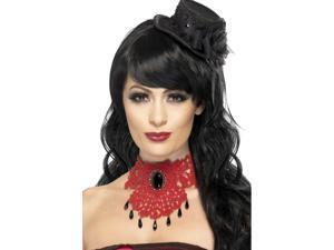 Gothic Vampire Dracula Costume Collar Red Lace Choker Gothic Vampire Dracula Costume Collar Red Lace Choker