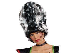 Womens Light Up Bride of Frankenstein Costume Wig Womens Light Up Bride of Frankenstein Costume Wig
