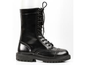 Womens Punk 80s 90s Black 1" Ankle Combat Boots Womens Punk 80s 90s Black 1" Ankle Combat Boots
