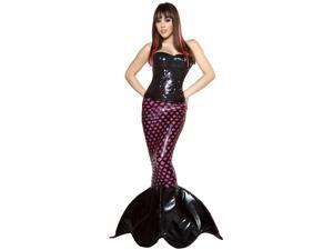 Sexy Womens Pink Black Punk Mermaid Halloween Costume Sexy Womens Pink Black Punk Mermaid Halloween Costume