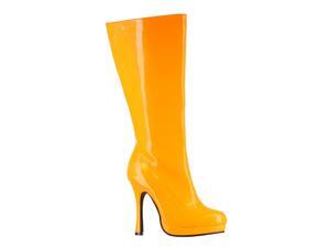 Sexy Disco Go Go Neon 80s Knee High 4" Heel Orange Boots Sexy Disco Go Go Neon 80s Knee High 4" Heel Orange Boots