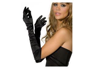Adult Flapper Costume Black Satin Elbow Opera Gloves Adult Flapper Costume Black Satin Elbow Opera Gloves