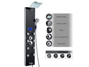 AKDY 52" Tempered Glass Aluminum Shower Panel AZ787392B Rain Style Massage System. AKDY 52" Tempered Glass Aluminum Shower Panel AZ787392B Rain Style Massage System.