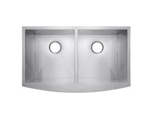 AKDY 33" Undermount Apron Handmade Stainless Steel Double Bowl Kitchen Sink Double Basin 16 Gauge Zero Radius Farmhouse 50/50 AKDY 33" Undermount Apron Handmade Stainless Steel Double Bowl Kitchen Sink Double Basin 16 Gauge Zero Radius Farmhouse 50/50