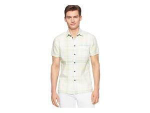 Calvin Klein Mens Beach Plaid Button Up Shirt transparent 2XL Calvin Klein Mens Beach Plaid Button Up Shirt transparent 2XL