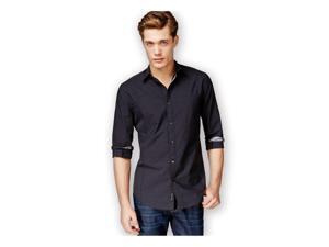 DKNY Mens Shadow Striped Button Up Shirt black XL DKNY Mens Shadow Striped Button Up Shirt black XL