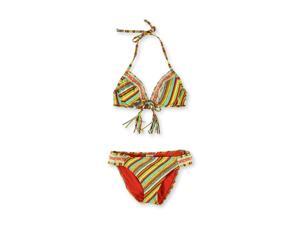 Lucky Brand Womens Santiago Crochet Hipster 2 Piece Bikini sunrise S Lucky Brand Womens Santiago Crochet Hipster 2 Piece Bikini sunrise S