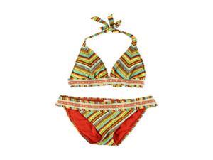 Lucky Brand Womens Santiago Side Tab 2 Piece Bikini sunrise M Lucky Brand Womens Santiago Side Tab 2 Piece Bikini sunrise M