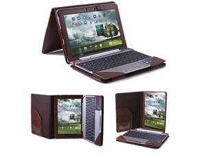 GMYLE Brown PU Leather Pouch Portfolio Flip Folio Docking Stand Carry Case Cover with Keyboard Case for ASUS Transformer TF300 GMYLE Brown PU Leather Pouch Portfolio Flip Folio Docking Stand Carry Case Cover with Keyboard Case for ASUS Transformer TF300