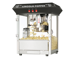 Great Northern Popcorn Company Black Bar Style "Lincoln" 8 Ounce Antique Popcorn Machine (Black) (25"H x 21"W x 18"D) 6015 Great Northern Popcorn Company Black Bar Style "Lincoln" 8 Ounce Antique Popcorn Machine (Black) (25"H x 21"W x 18"D) 6015