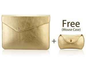 Jisoncase Gold PU Leatherette Envelope Sleeve Bag with Hidden Magnetic Closure for Apple Macbook Air/Pro 13.3" & Macbook Air 11" JS-AIR-03D84 Jisoncase Gold PU Leatherette Envelope Sleeve Bag with Hidden Magnetic Closure for Apple Macbook Air/Pro 13.3" & Macbook Air 11" JS-AIR-03D84