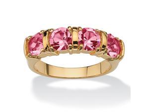 PalmBeach Jewelry Round Birthstone 18k Gold-Plated Bar-Set Ring - October- Simulated Tourmaline PalmBeach Jewelry Round Birthstone 18k Gold-Plated Bar-Set Ring - October- Simulated Tourmaline