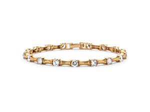 PalmBeach Jewelry 4.32 TCW Cubic Zirconia Bamboo Link Bracelet 14k Gold-Plated PalmBeach Jewelry 4.32 TCW Cubic Zirconia Bamboo Link Bracelet 14k Gold-Plated