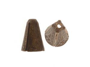 Vintaj Natural Brass Ornate 10x14mm Cone Bead Caps (2) Vintaj Natural Brass Ornate 10x14mm Cone Bead Caps (2)