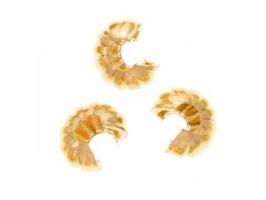 22K Gold Plated Fluted Crimp Bead Covers 4mm (144) 22K Gold Plated Fluted Crimp Bead Covers 4mm (144)