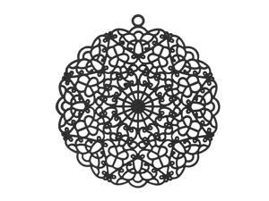 Black Color Stamping Round Filigree Pendant 38mm Black Color Stamping Round Filigree Pendant 38mm