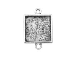 Nunn Design Antiqued Silver Plated Pewter Collage Bezel Sqr 2 Loop Link 14.5mm Nunn Design Antiqued Silver Plated Pewter Collage Bezel Sqr 2 Loop Link 14.5mm