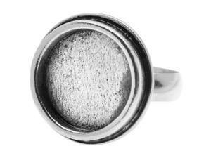 Nunn Design Antiqued Silver Plated Pewter Bezel Round Adjustable Ring 22mm (1) Nunn Design Antiqued Silver Plated Pewter Bezel Round Adjustable Ring 22mm (1)