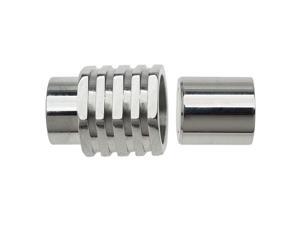 Magnetic Barrel Clasp, Hexagon 12x20mm Fits Cord Up To 8.1mm, 1 Set, Silver Tone Magnetic Barrel Clasp, Hexagon 12x20mm Fits Cord Up To 8.1mm, 1 Set, Silver Tone