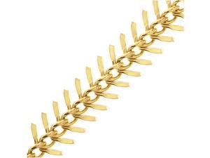 Gold Plated Brass Bulk Chain, 10.5mm Fishbone Links, 1 Foot, Bright Gold Gold Plated Brass Bulk Chain, 10.5mm Fishbone Links, 1 Foot, Bright Gold