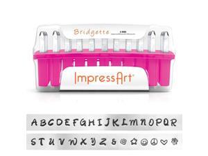 Impress Art 33-Piece Uppercase Alphabet Stamp Set 'Bridgette' 1/8 Inch (3mm) Impress Art 33-Piece Uppercase Alphabet Stamp Set 'Bridgette' 1/8 Inch (3mm)