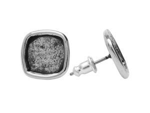 Nunn Design Bezel Earring, Square 10mm, 1 Pair, Antiqued Silver Nunn Design Bezel Earring, Square 10mm, 1 Pair, Antiqued Silver
