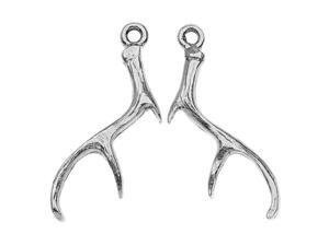 Nunn Design Charm, Antlers 9x29mm, 1 Pair, Antiqued Silver Nunn Design Charm, Antlers 9x29mm, 1 Pair, Antiqued Silver