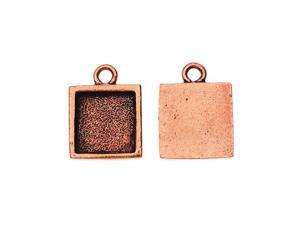 Nunn Design Charm, Itsy Square 11x14.5mm, 2 Pieces, Antiqued Copper Nunn Design Charm, Itsy Square 11x14.5mm, 2 Pieces, Antiqued Copper