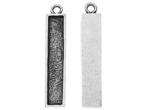Nunn Design Charm, Itsy Rectangle Bezel 6x32mm, 2 Pieces, Antiqued Silver Nunn Design Charm, Itsy Rectangle Bezel 6x32mm, 2 Pieces, Antiqued Silver