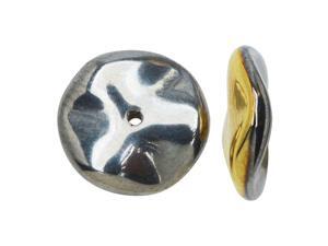 Czech Preciosa Glass Ripple Beads 12mm, 12 Pieces, California Graphite Czech Preciosa Glass Ripple Beads 12mm, 12 Pieces, California Graphite