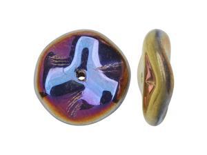 Czech Preciosa Glass Ripple Beads 12mm, 12 Pieces, California Violet Czech Preciosa Glass Ripple Beads 12mm, 12 Pieces, California Violet