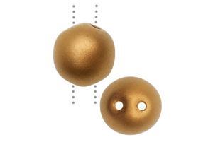 Czech Glass, 2-Hole Dobble Beads 8mm, 20 Pieces, Matte Metallic Antiqued Brass Czech Glass, 2-Hole Dobble Beads 8mm, 20 Pieces, Matte Metallic Antiqued Brass