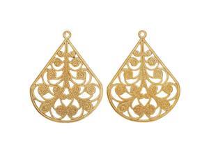 Vintaj Vogue Pendants, Filigree Flourished Fan 28.5x22mm, 2 Pieces, Raw Brass Vintaj Vogue Pendants, Filigree Flourished Fan 28.5x22mm, 2 Pieces, Raw Brass