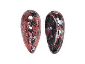Preciosa Czech Glass, 2-Hole Chilli Beads 11x4mm, 40 Pieces, Tweedy Red Preciosa Czech Glass, 2-Hole Chilli Beads 11x4mm, 40 Pieces, Tweedy Red