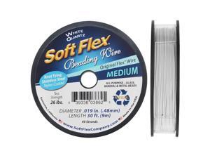 Soft Flex, 49 Strand Medium Beading Wire .019 Inch Thick, 30 Feet, White Soft Flex, 49 Strand Medium Beading Wire .019 Inch Thick, 30 Feet, White