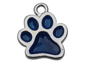 Silver Plated Blue Enamel Paw Print Charm 16mm (1) Silver Plated Blue Enamel Paw Print Charm 16mm (1)