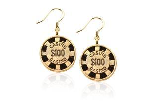Casino Chip Charm Earrings in Gold Casino Chip Charm Earrings in Gold