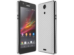 Skinomi Carbon Fiber Silver Skin Cover+Clear Screen Protector for Sony Xperia ZR Skinomi Carbon Fiber Silver Skin Cover+Clear Screen Protector for Sony Xperia ZR