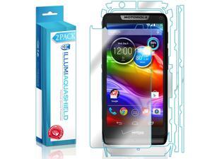 Droid Razr M Screen Protector + Back Cover (Luge)(2-Pack), ILLUMI AquaShield Full Coverage Back and Front Screen Protector for Droid Razr M HD Clear Anti-Bubble Film - Lifetime Warranty Droid Razr M Screen Protector + Back Cover (Luge)(2-Pack), ILLUMI AquaShield Full Coverage Back and Front Screen Protector for Droid Razr M HD Clear Anti-Bubble Film - Lifetime Warranty
