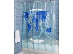 Croydex AE580815YW World Map Shower Curtain, Clear Blue Croydex AE580815YW World Map Shower Curtain, Clear Blue